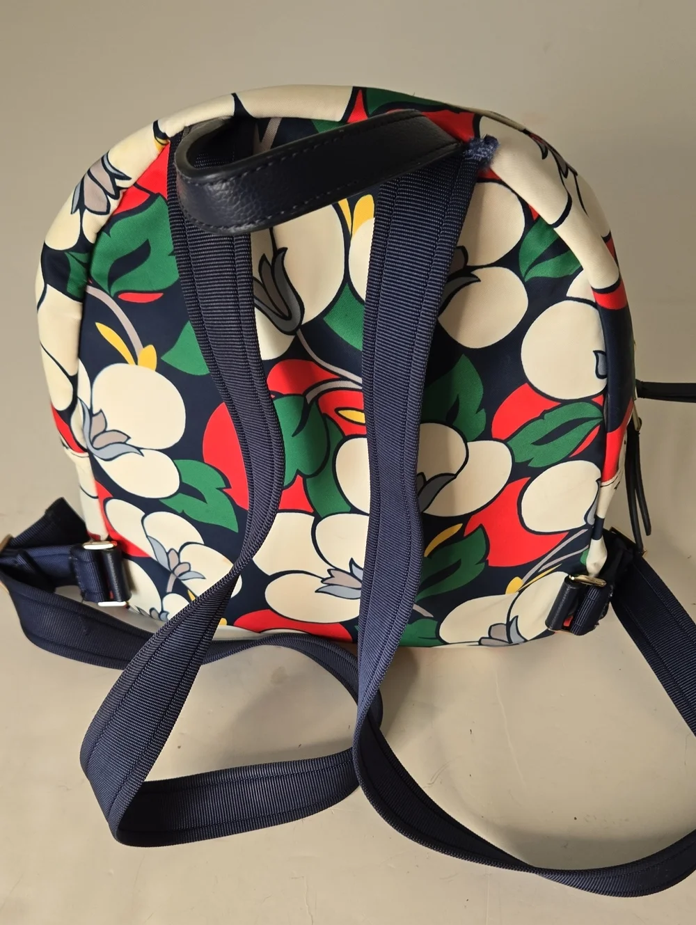 Kate Spade Floral Mini Backpack in Navy, White, Red & Green